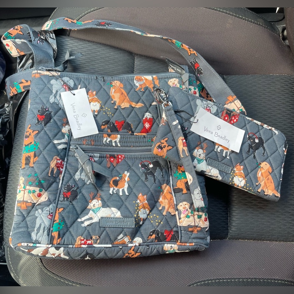 NWT Vera Bradley Purse & Wallet - Holiday Dogs